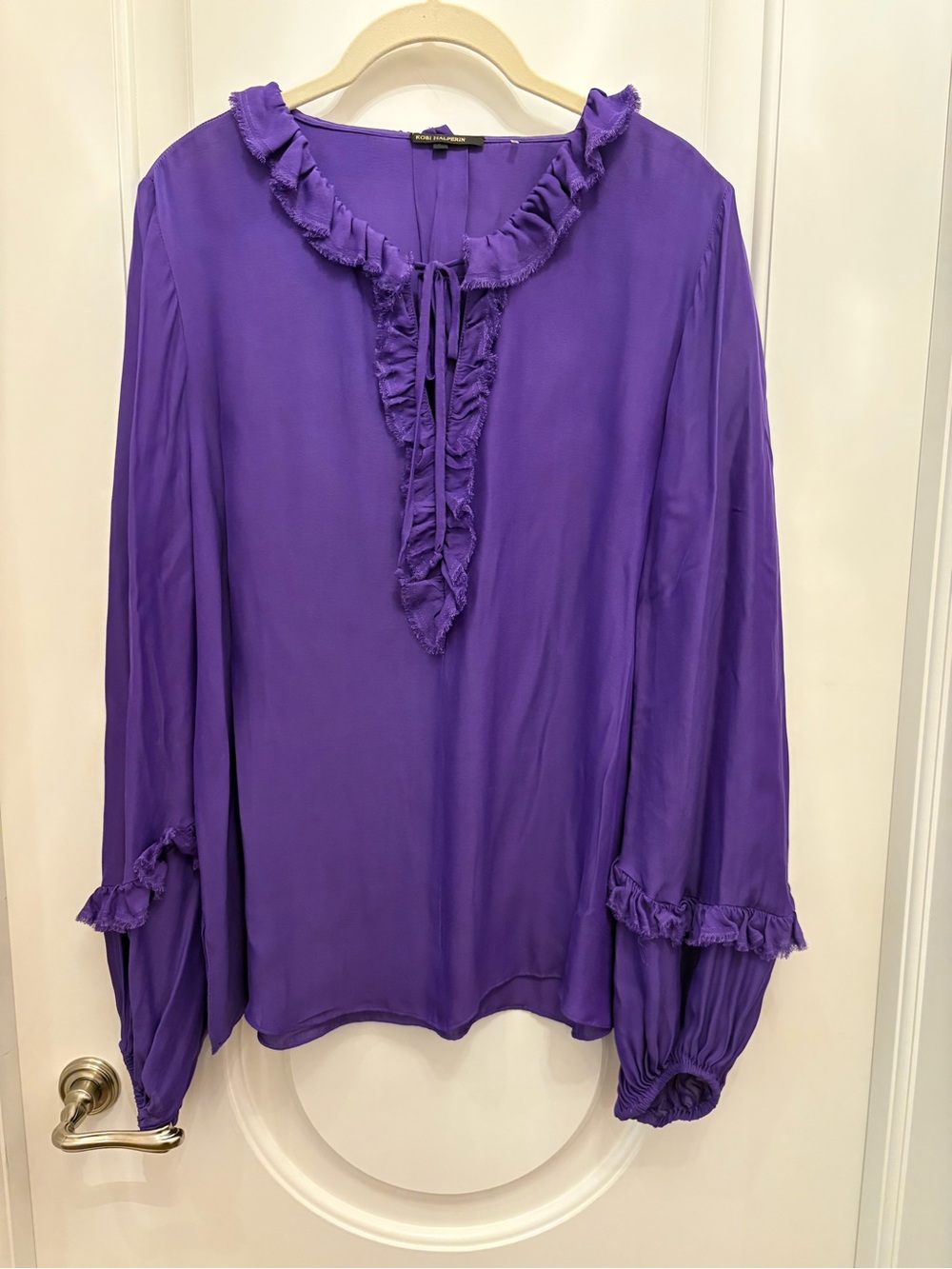Kobi Halperin Violet Ruffle-Trim Long Sleeve Blouse